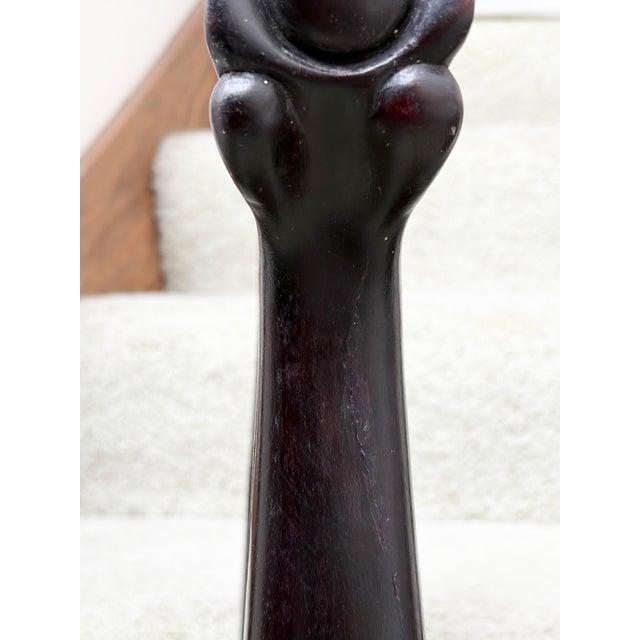 Antique Chinese 1920’s Canton Rosewood Side Dragon Feet Side Tables For Sale - Image 9 of 9