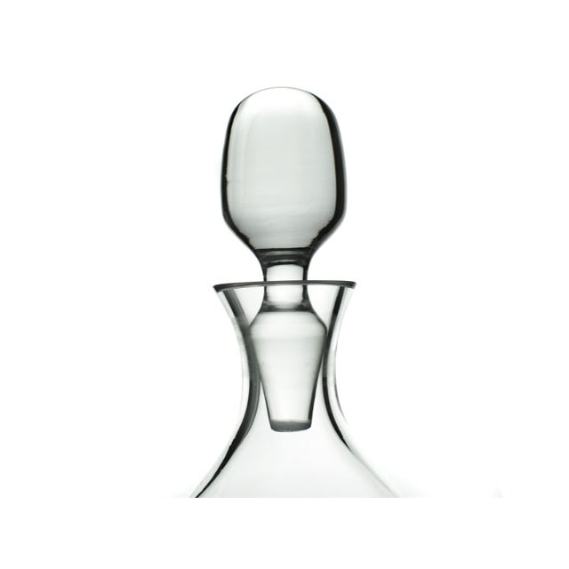 Mid-Century Modern Mid Century Modern Flower Cut Design Decanter With 4 Glasses Set, Signed Leo For Sale - Image 3 of 9