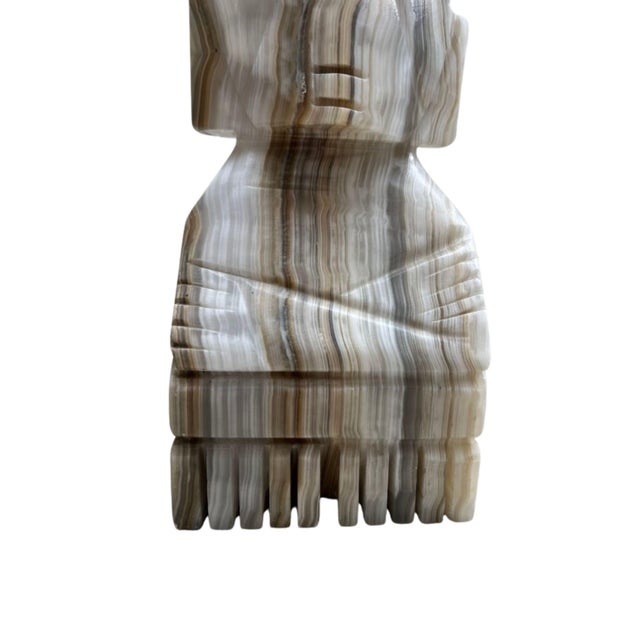 Vintage Carved Onyx Brutalist Large Sculptures With Facial Expressions For Sale - Image 4 of 14