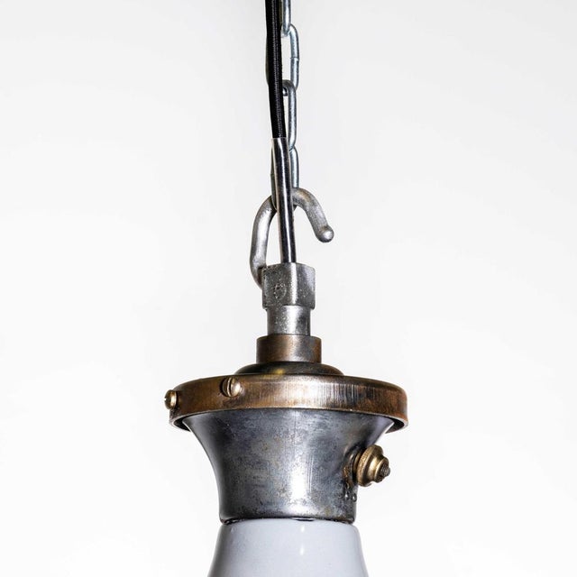 Double Domed Benjamin Enamelled Pendant Lamp, 1950s For Sale - Image 4 of 14