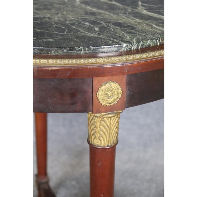 19th C Empire Bronze Mounted Marble Top Round Table For Sale - Image 12 of 13