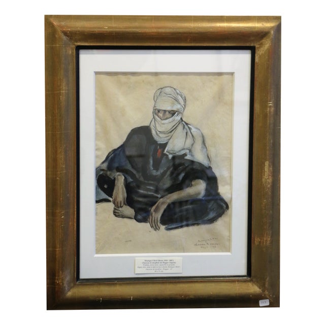 Monique Cras, Mouflon Hunter, Hoggar, 1942, Gouache For Sale