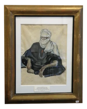 Monique Cras, Mouflon Hunter, Hoggar, 1942, Gouache