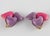Francoise Montague Lavender and Pink Heart Resin Clip Earrings For Sale - Image 4 of 7