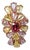 Set in 18k Rose Gold, Pink Sapphires, Tourmaline & Diamond Cluster Cocktail Ring, Size 6 For Sale