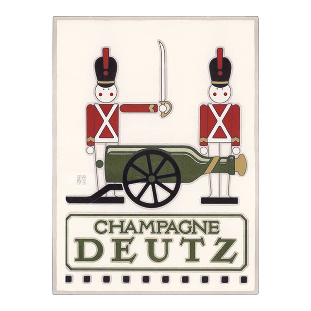 #(50) Champagne Deutz:, a Artist Printed Limited Edition Poster by David Lance Goines From 1975 For Sale