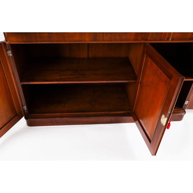19th Century Antique English Victorian Flame Mahogany Library Bookcase For Sale - Image 14 of 18