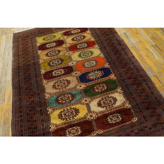 Tribal Significant Red Wine Color With Lovely Geometric Design Antique Baluch-Turkmen Rug For Sale - Image 3 of 5