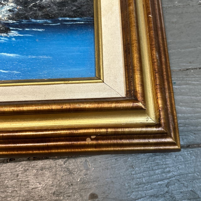 1990s 1990’s Original Impressionist Seascape Painting “Secluded Beach” For Sale - Image 5 of 7