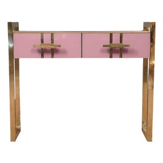 Pink Murano Glass Console Table from Justfurnituress SRL For Sale