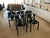 Hard to find original Black wooden Pozzi chairs designed by Savini, made in Italy, manufactured in the 1960s. Five chairs,...