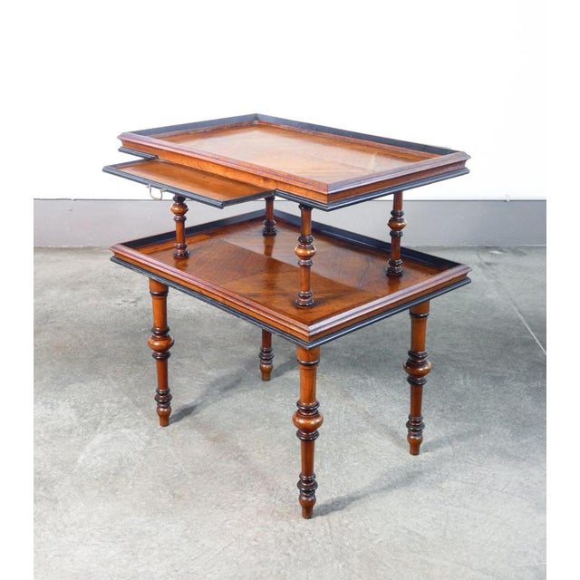 Brown Etagere Coffee Table with Two Shelves in Walnut, 1800 For Sale - Image 8 of 12