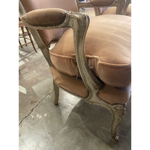 French Pair of French Louis XV Painted Chairs For Sale - Image 3 of 7