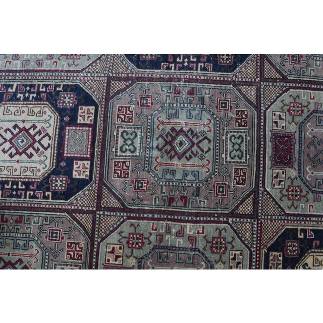 1970s Vintage Turkish Handmade Wool Cotton Brown Area Rug For Sale - Image 4 of 11
