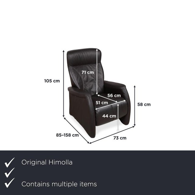 Modern 4571 Cumuly Leather Three-Seater Sofa and Armchair in Anthracite Grey with Manual Function by Himolla, Set of 2 For Sale - Image 3 of 18
