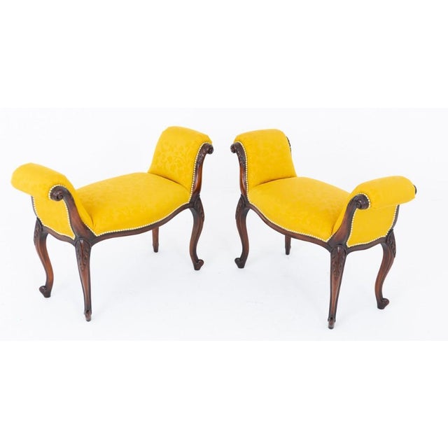 Hepplewhite Window Seats in Mahogany, 1880, Set of 2 For Sale - Image 4 of 6