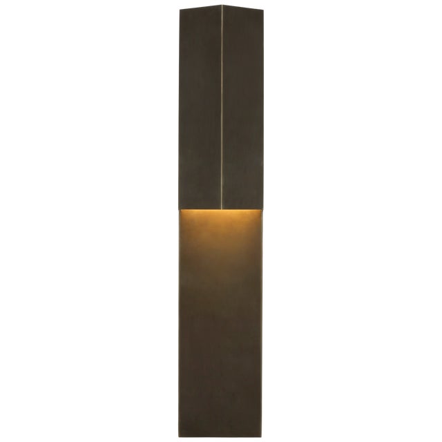 Kelly Wearstler for Visual Comfort Signature Rega 24" Folded Sconce in Bronze For Sale