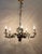 Hollywood Regency Italian Florentine Tole Flower Chandelier in Gilt Iron, 1950 For Sale - Image 3 of 18