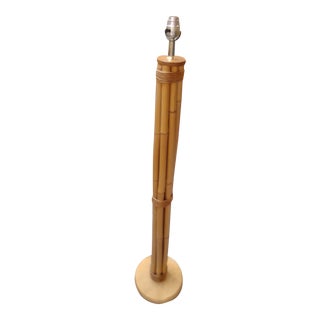 1960s Rattan Bamboo Floor Lamp For Sale