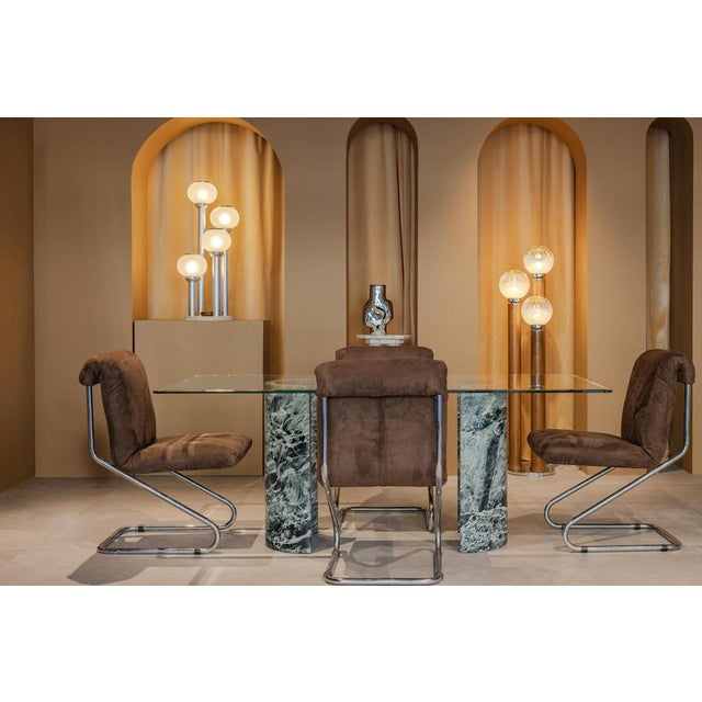 Brown Bauhaus Chairs with Tubular Steel Frame, 1970s, Set of 4 For Sale - Image 8 of 9