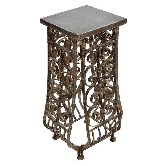 Vintage Wrought Iron Pedestal For Sale - Image 6 of 6