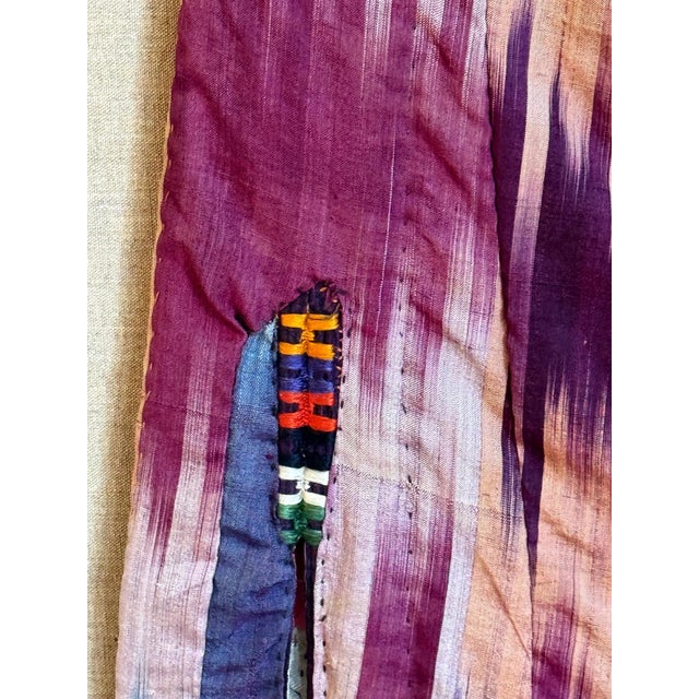 Framed Antique Silk Ikat Chapan Robe Central Asia with Provenance For Sale - Image 11 of 18