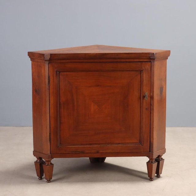 Emilian Directoire Cherry Corner Cabinet, 19th Century For Sale - Image 11 of 11
