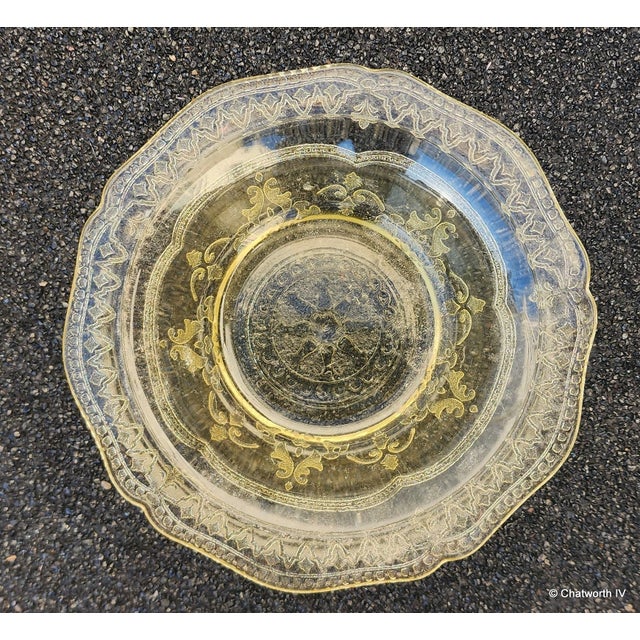 1930s 5 Art-Deco Federal Glass Co 1930s Depression Era Amber Spoke Patrician 5" Bowls For Sale - Image 5 of 6