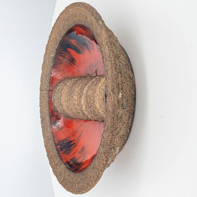 Ceramic Round Red Fat Lava Ceramic Wall Light, Denmark, 1970s For Sale - Image 7 of 13