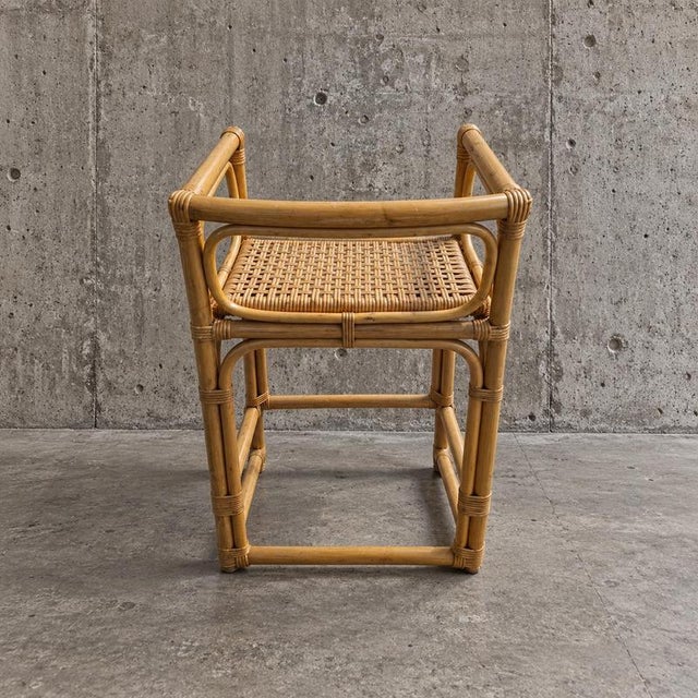 2000 - 2009 Rattan and Bamboo Wicker Seat, 1970s, Set of 2 For Sale - Image 5 of 6