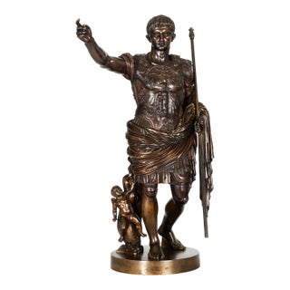 Italian Grand Tour Bronze Sculpture “Augustus Prima Porta” by Boschetti Ca. 1870 For Sale