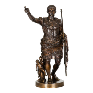 Italian Grand Tour Bronze Sculpture “Augustus Prima Porta” by Boschetti Ca. 1870