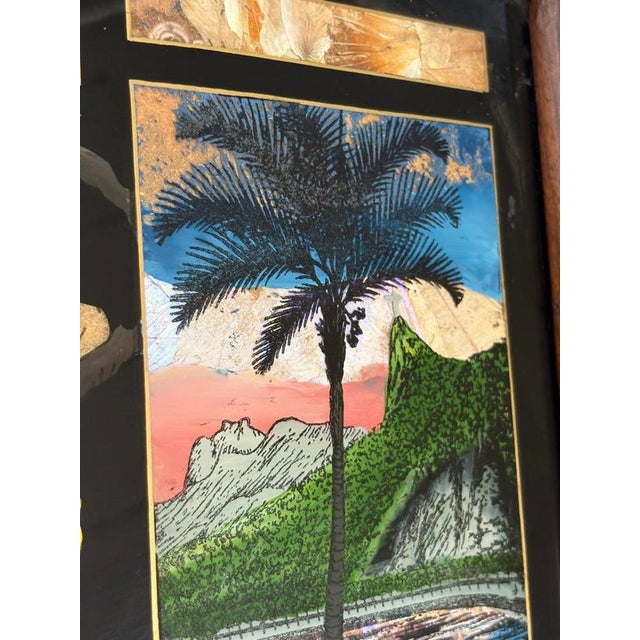 Wooden Tray with Rio De Janeiro Decoration, 1970s For Sale - Image 9 of 12