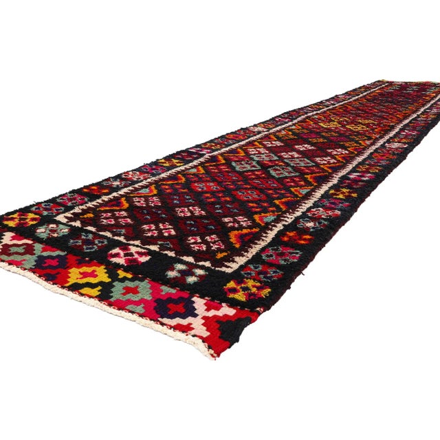 53890 Vintage Kurdish Tribal Rug Runner, 03'00 x 16'03. Handcrafted by Kurdish Herki tribes in eastern Turkey, notably in...
