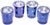 Set of four iridescent deep blue snowflake candle holders for votives or tealights with silvering on the interior for high...