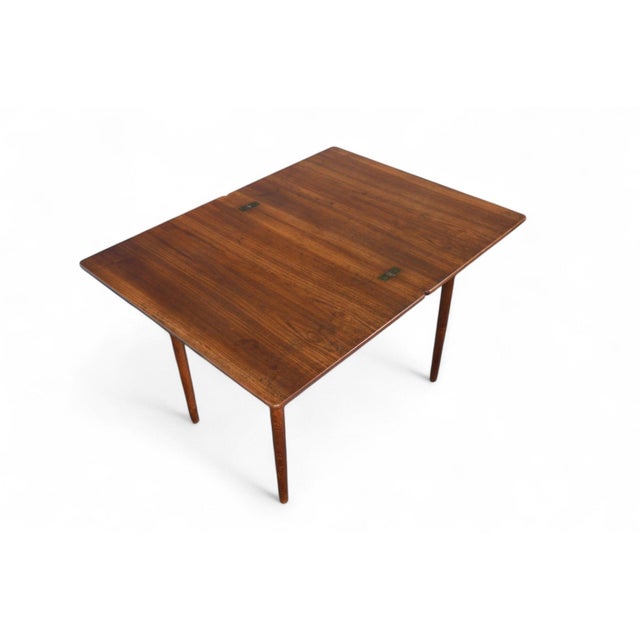 Wood Hans Wegner Flip Top Dining Table / Desk in Teak + Oak For Sale - Image 7 of 9