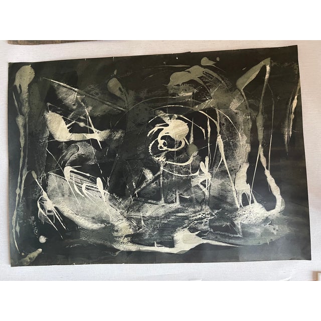 Unique organic modern abstract painting on paper with all organic botanical dyes.