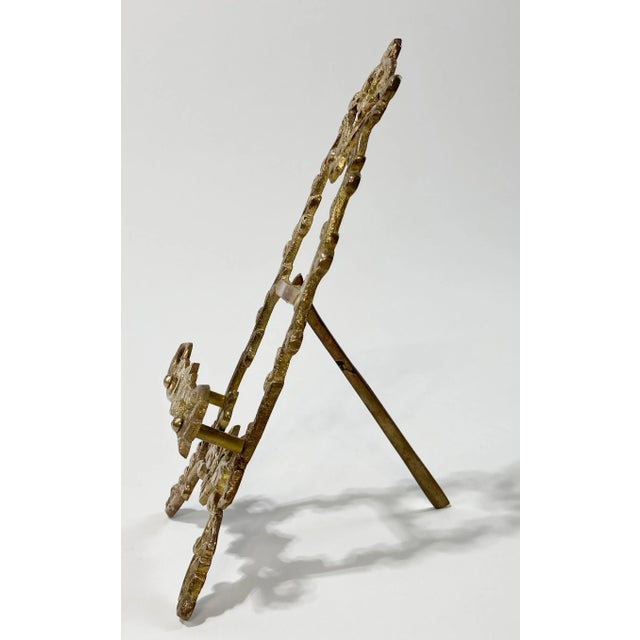 Mid 20th Century Vintage Victorian Style Brass Filigree Table Easel For Sale - Image 5 of 7