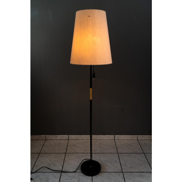 Brass polished and stove enameled The fabric shade is replaced ( new ) I have official proof of authenticity such as...