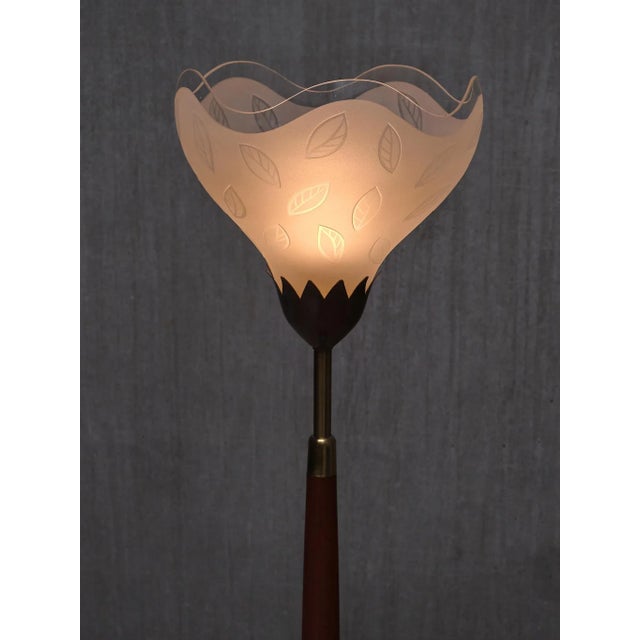 Vintage Swedish Floor Lamp in Mahogany by Carl Fagerlund for Orrefors, 1950s For Sale - Image 11 of 15