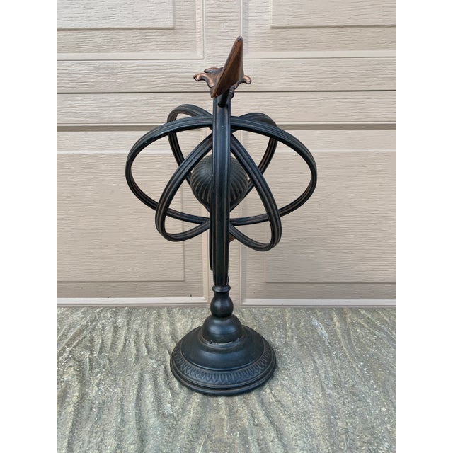Bronze Vintage Iron Armillary Sphere Sundial Garden Ornament, English Estate Outdoor Decor For Sale - Image 8 of 10