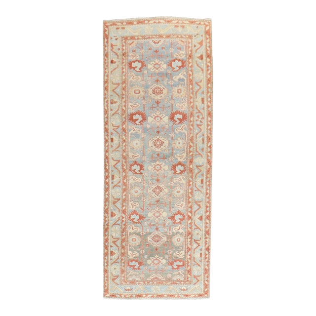 Antique Zabihi Collection Persian Malayer Blue Runner - 3'4" x 8'8" For Sale