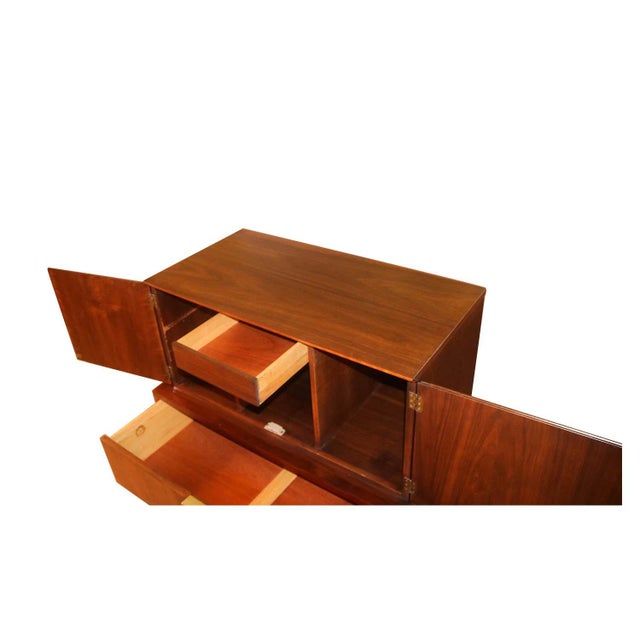 John Stuart Mid Century Highboy Walnut Dresser For Sale - Image 9 of 13