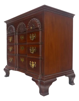 Hickory Block Front Bracket Feet Chippendale 4 Drawers Bachelor Chest Dresser