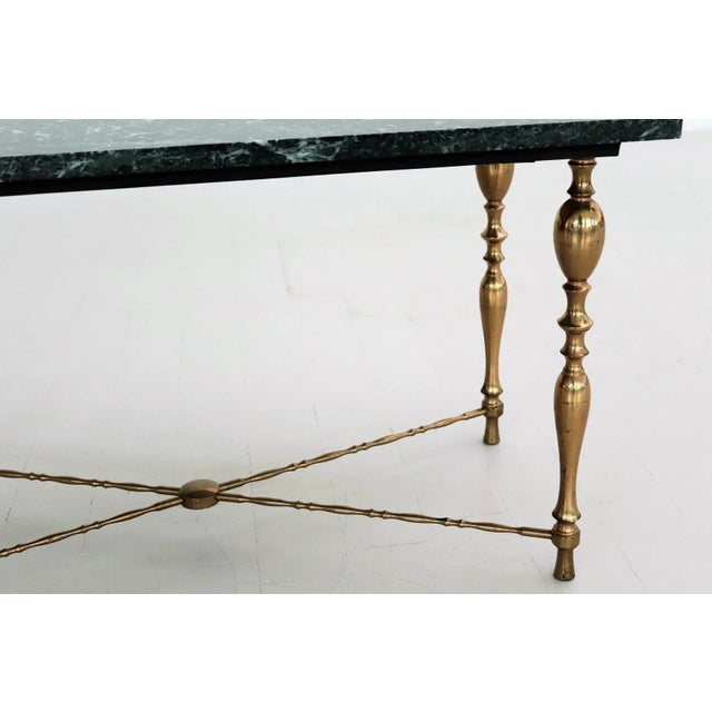 Metal Italian Coffee Table with Marble Top and Brass Base, 1950s For Sale - Image 7 of 16