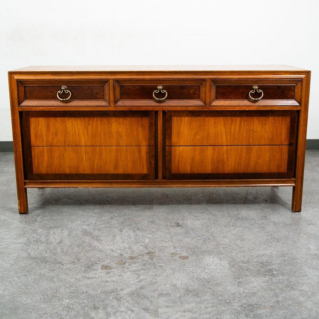Check out this gorgeous MCM 7 Drawer Dresser by Basic Witz. Each of the 3 drawers above offer brass handles while the...