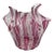 Vintage Latticino Murano Style Cranberry & White Art Glass Handkerchief Vase For Sale