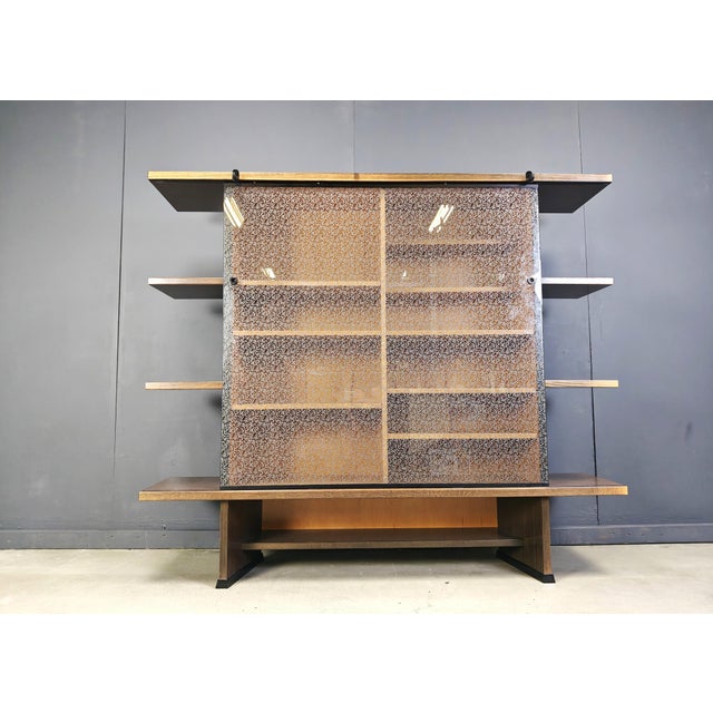 Brown Angle Cabinet attributed to Francesco Binfare for Cassina, 1980s For Sale - Image 8 of 9