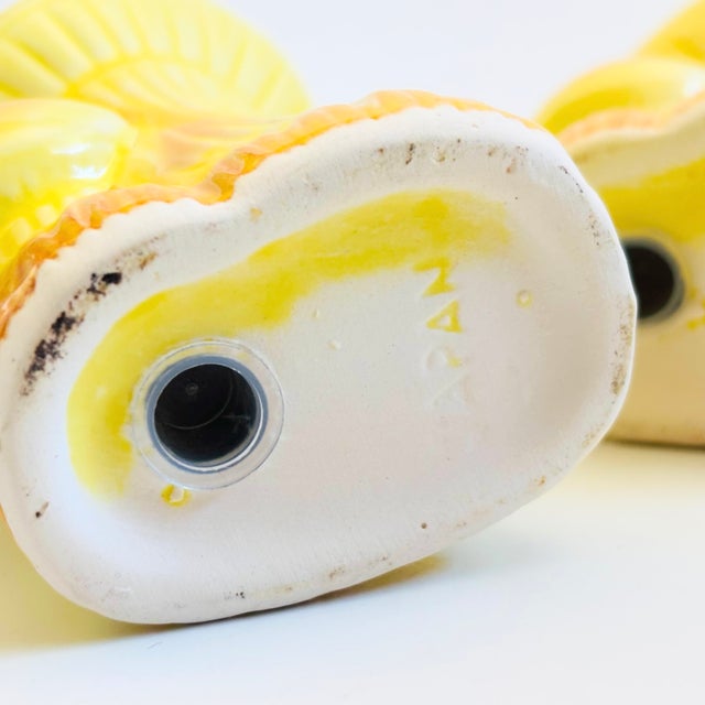 Mid Century Yellow Ceramic Mushroom Salt and Pepper Shakers, Japan For Sale - Image 10 of 10