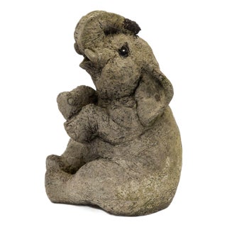 Composite Stone Elephant Garden Statue, England Late 20th C. For Sale